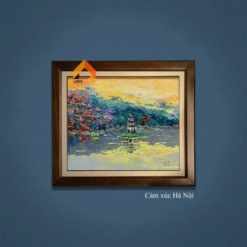 Cảm xúc Hà Nội - Hình ảnh tháp Rùa lặng lẽ bên hồ gươm lặng lẽ vào một buổi chiều hoàng hôn