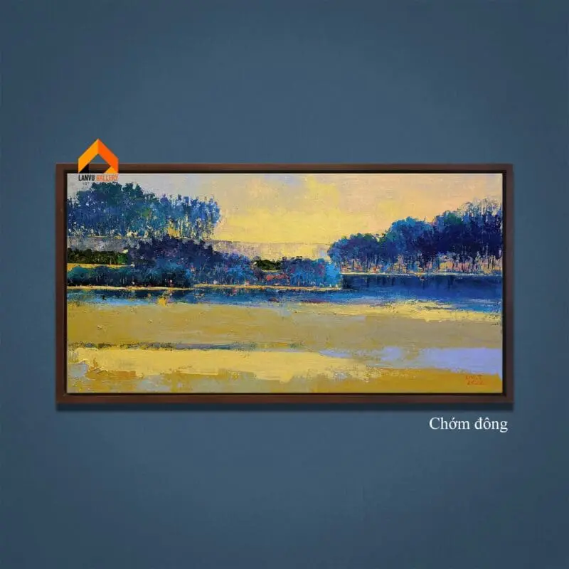 Chớm đông - Tranh sơn dầu mùa đông phong cách trừu tượng của họa sĩ Hữu Thắng