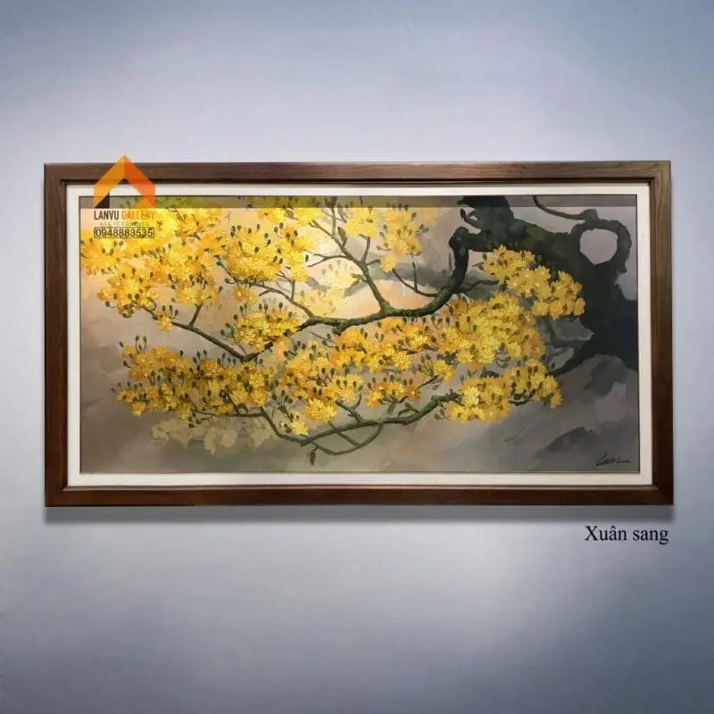 Đặt tranh sơn dầu hoa mai độc bản tại Lanvu Gallery uy tín