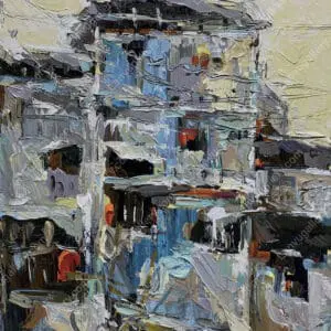 tranh sơn dầu chiều đông