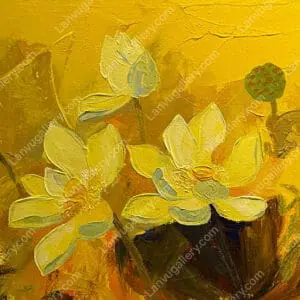 tranh sơn dầu hoa sen