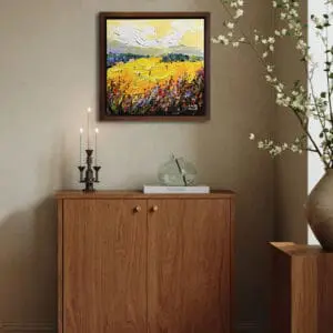 tranh sơn dầu cánh đồng quê