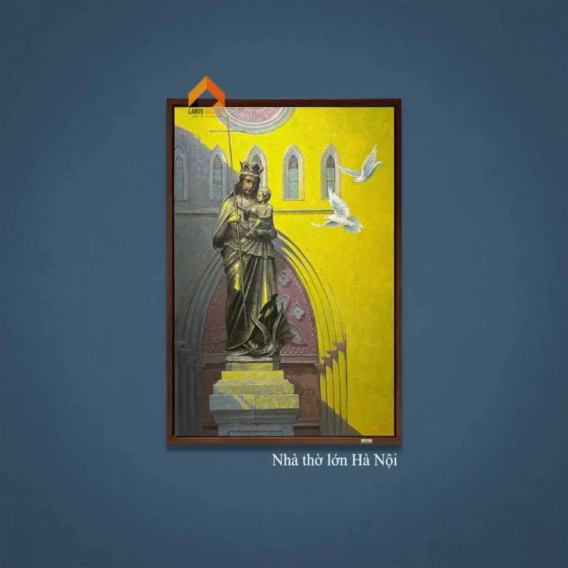 Bức tranh Nhà thờ lớn Hà Nội - chứng nhân lịch sử, dấu ấn kiến trúc Gothic nổi bật giữa lòng thành phố