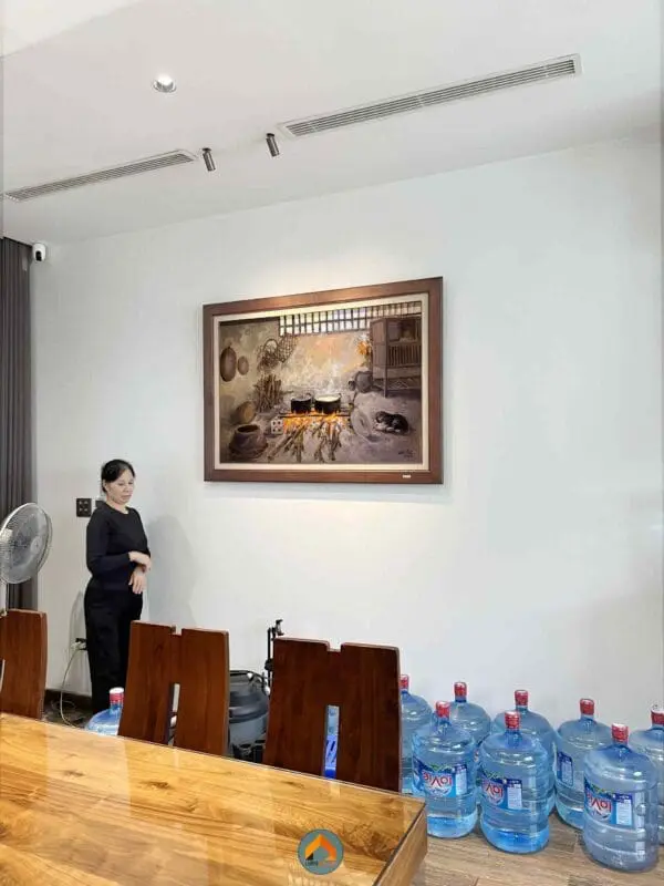 Tranh sơn dầu chủ đề bếp xưa đẹp