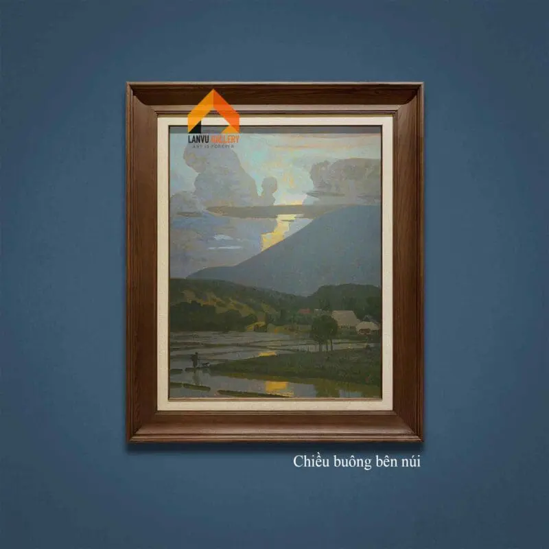 Họa sĩ sử dụng gam màu xanh, màu lạnh và màu tối để khắc họa những chiều tắt nắng.
