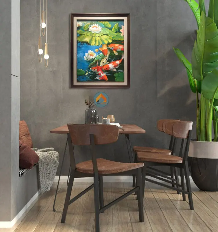 Người mệnh Mộc và Thủy thích hợp treo tranh sơn đầu cá chép