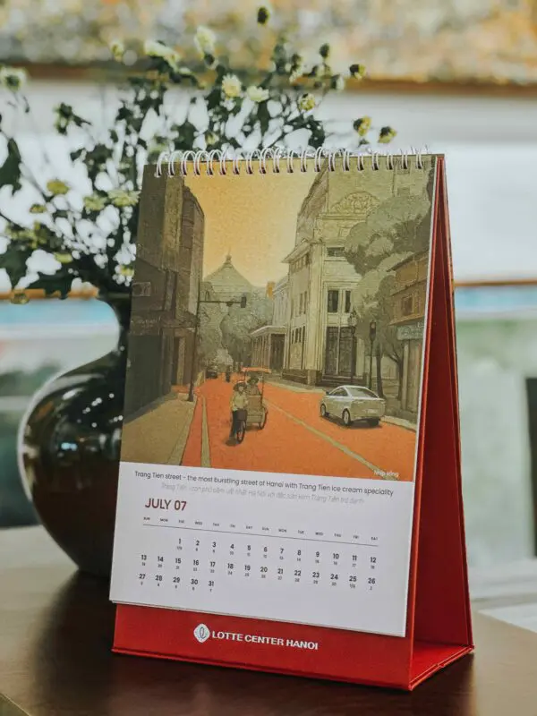 Lịch để bàn tháng 7, tác phẩm Nhịp sống. 80x120 cm