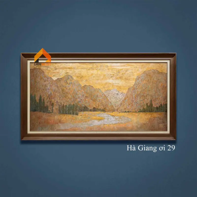 Tranh sơn mài treo tường phong cảnh Hà Giang