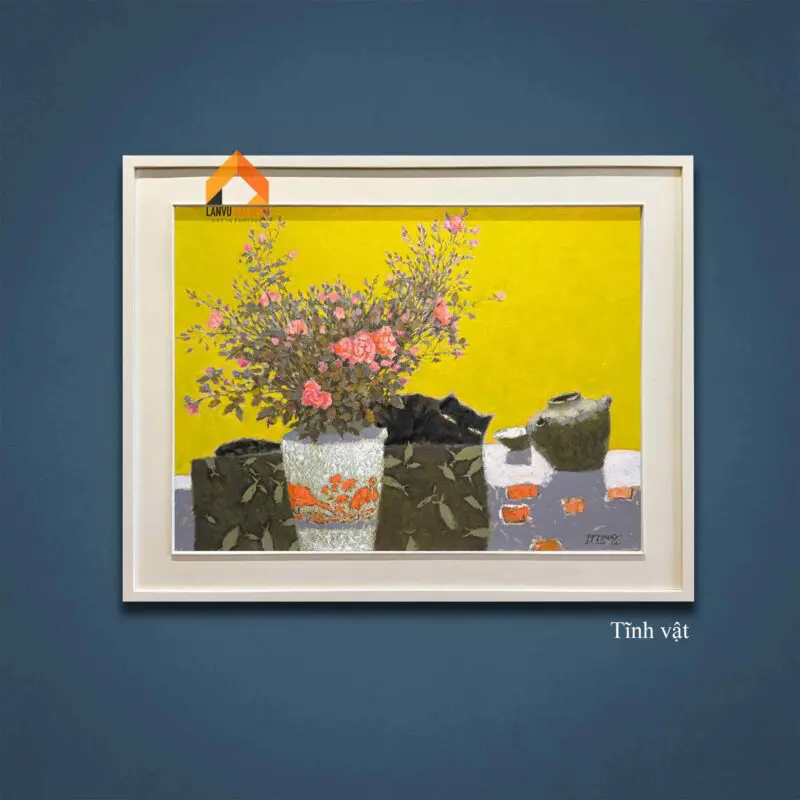 Tranh tĩnh vật quả hồng của họa sĩ Chu Đức Thắng