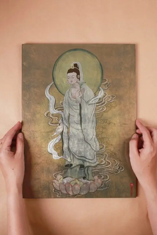 Tranh sơn mài bồ tát quan thế âm