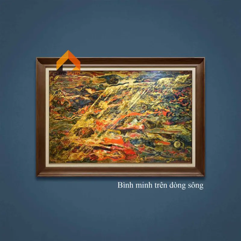 Tranh sơn mài trừu tượng hình tượng Rồng bay lên mây