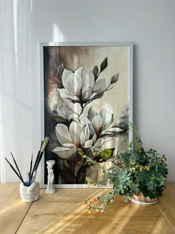 Tranh sơn dầu mộc lan decor