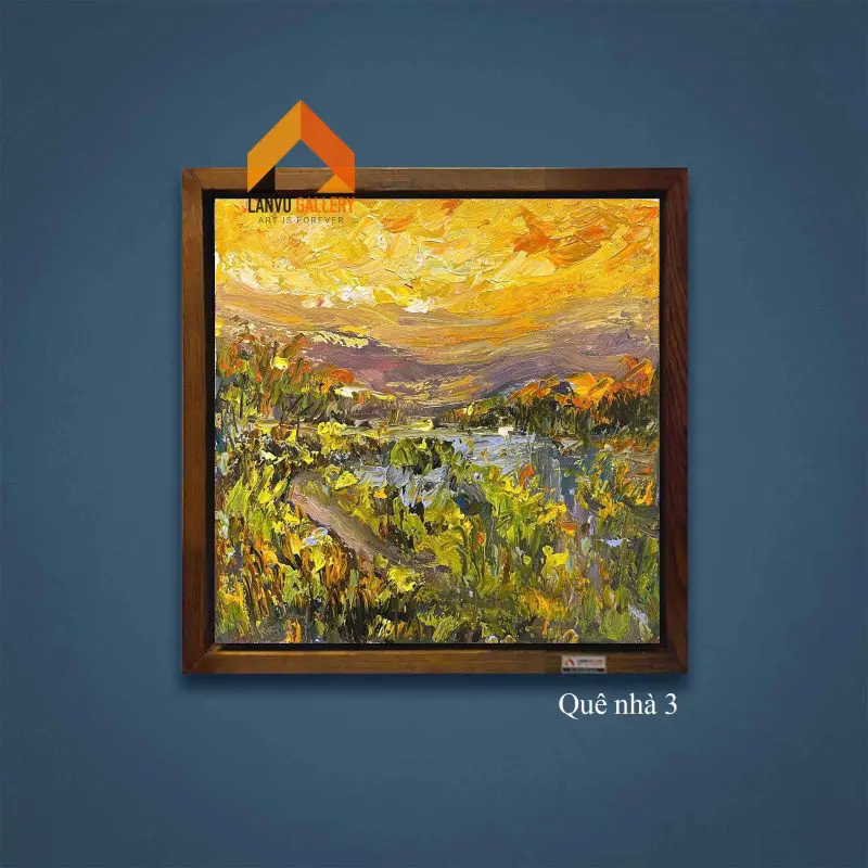 Thiên nhiên ở làng quê rực rỡ sắc màu được khắc họa rõ nét qua từng đường nét
