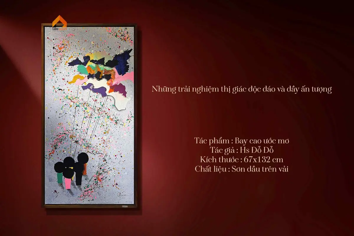 Tranh trừu tượng sử dụng màu sắc, hình khối và nhịp điệu để dẫn dắt cảm xúc
