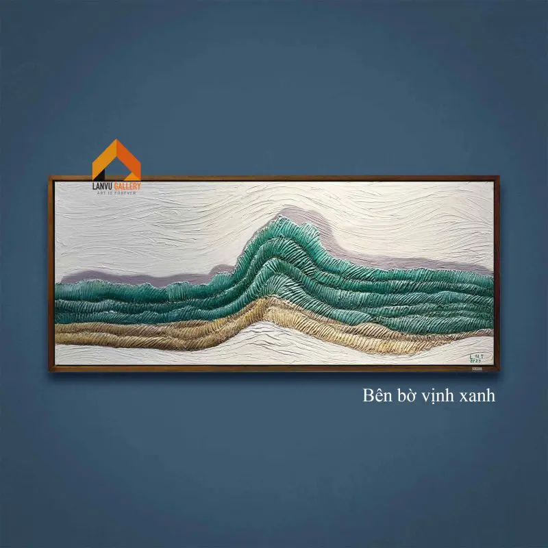 Biển mùa hè trong xanh với lối vẽ trừu tượng trong tranh họa sĩ Lê Hữu Thắng