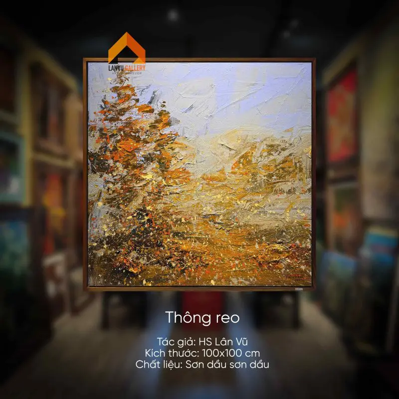 Tranh sơn dầu rừng thông trừu tượng dễ dàng kết hợp với nhiều phong cách nội thất khác nhau