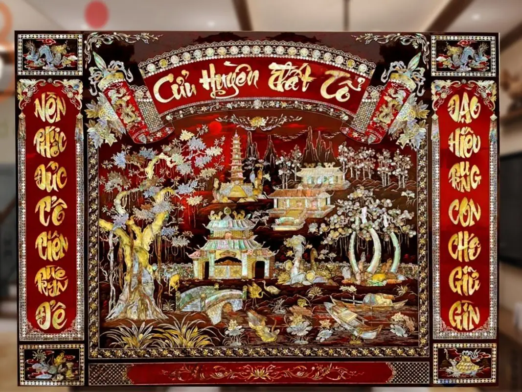 Đặt vẽ tranh Cửu Huyền Thất Tổ sơn mài tại Lanvu Gallery Cre: Internet
