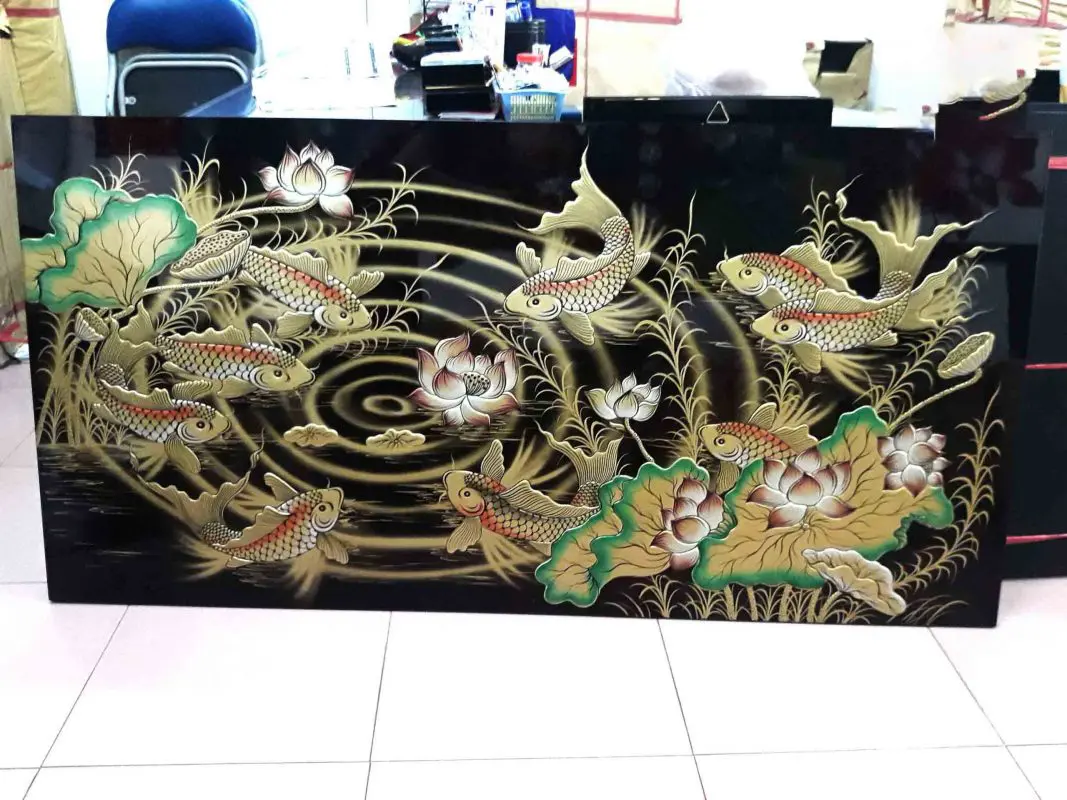 Lanvu Gallery lan tỏa giá trị tranh sơn mài cửu ngư quần hội