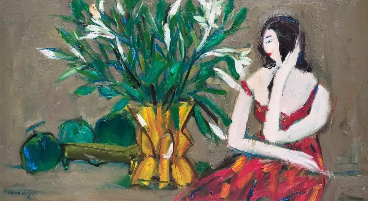 Tranh hoa loa kèn của họa sĩ Đoàn Đức Hùng Cre: Internet