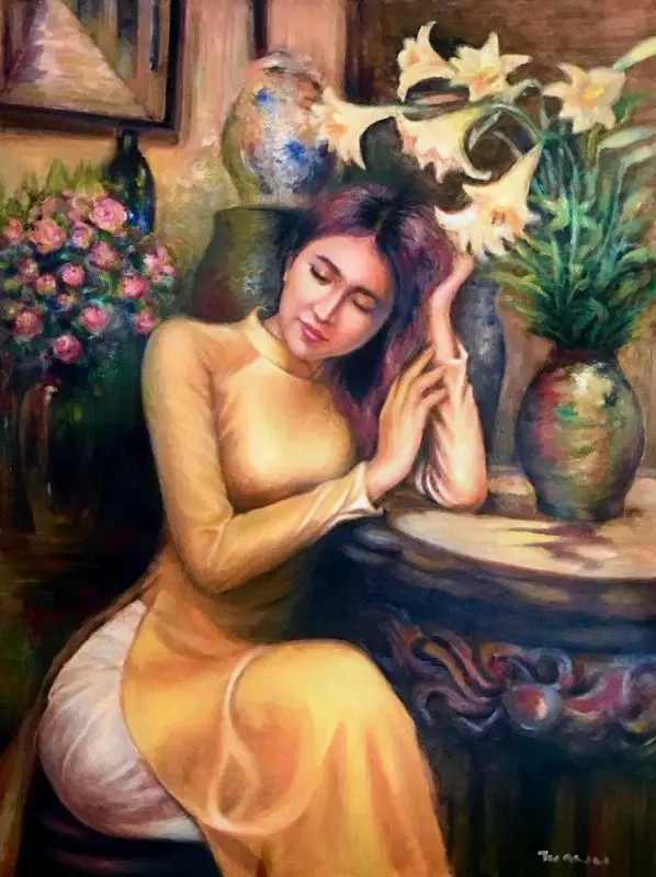 Tác phẩm Hoa Huệ và Em của hs Phạm Khắc Thanh Cre: Internet