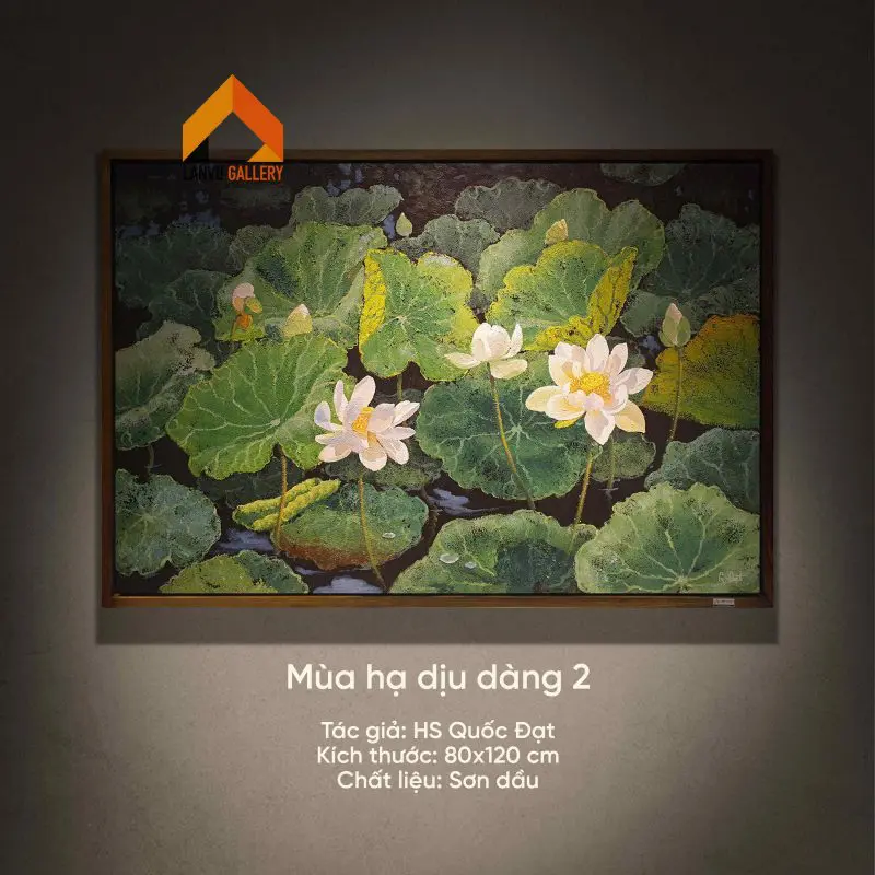 “Mùa hạ dịu dàng 2” là tranh sơn dầu sáng tác độc bản và có giấy tác quyền của họa sĩ Quốc Đạt