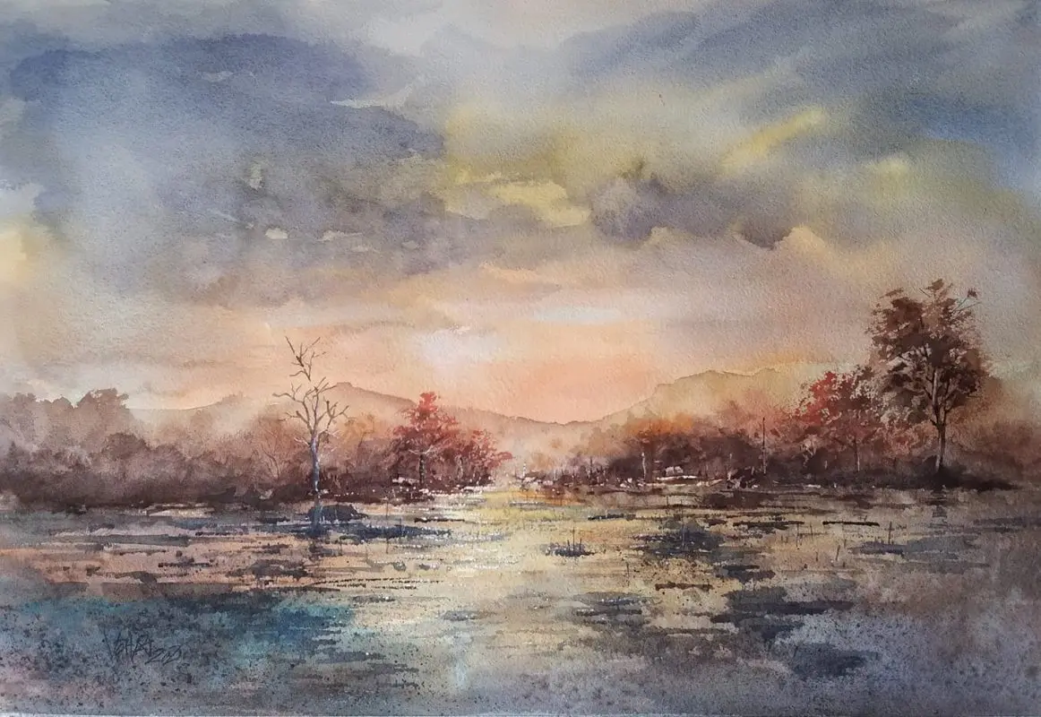 Tranh màu nước sâu lắng và tĩnh tại của họa sĩ tranh màu nước Việt Nam - Võ Hải