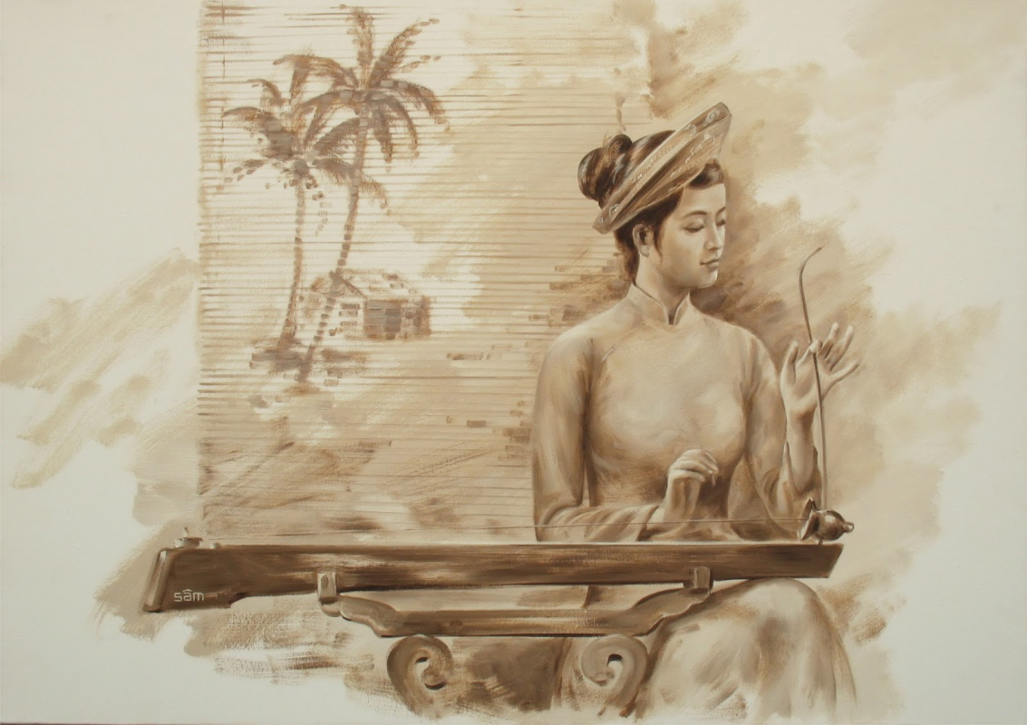 Nhạc cụ dân tộc Việt Nam được đưa vào tranh như một cách giữ lại bản sắc văn hóa Cre: Internet
