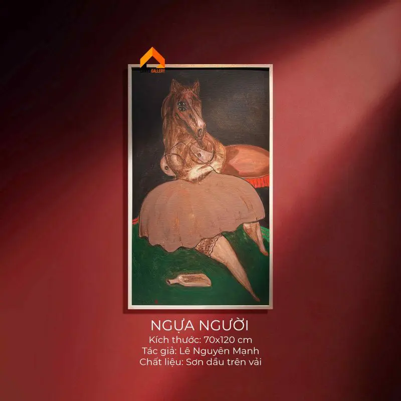 Tranh Ngựa Người của họa sĩ Lê Nguyên Mạnh