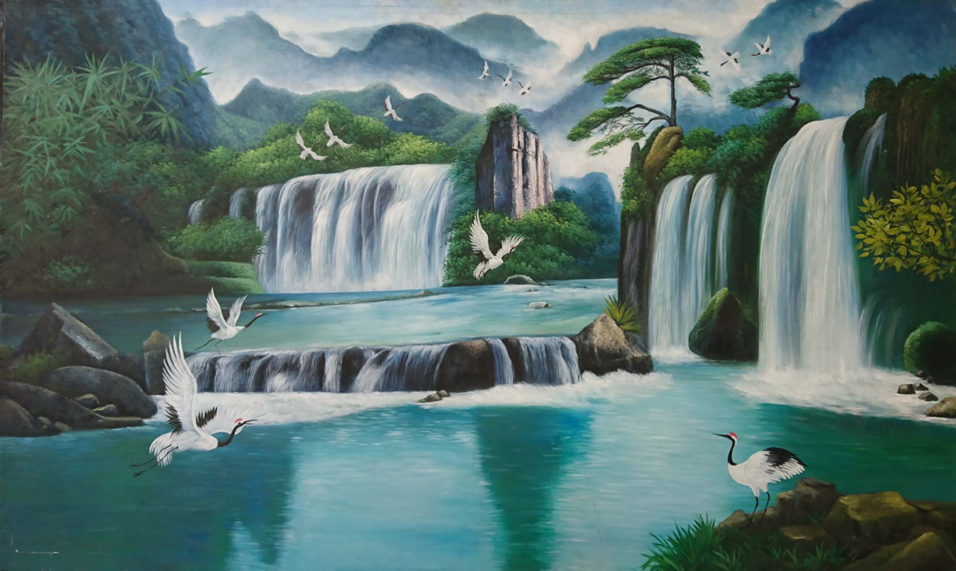 Nét đặc trưng của tranh sơn dầu thác nước qua góc nhìn của các họa sĩ