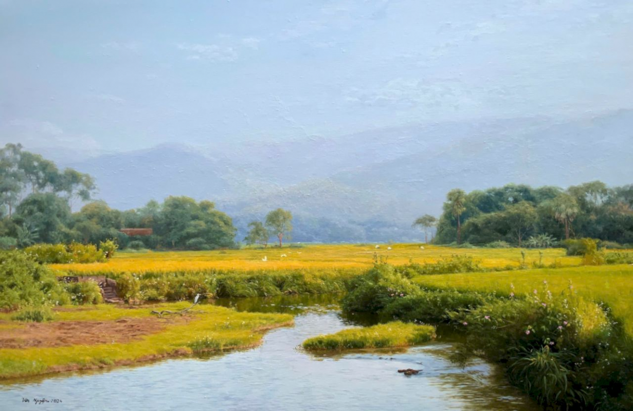 Tranh sơn dầu Ngô Văn Nguyện nổi bật với phong cách tả thực rõ ràng Cre: Internet