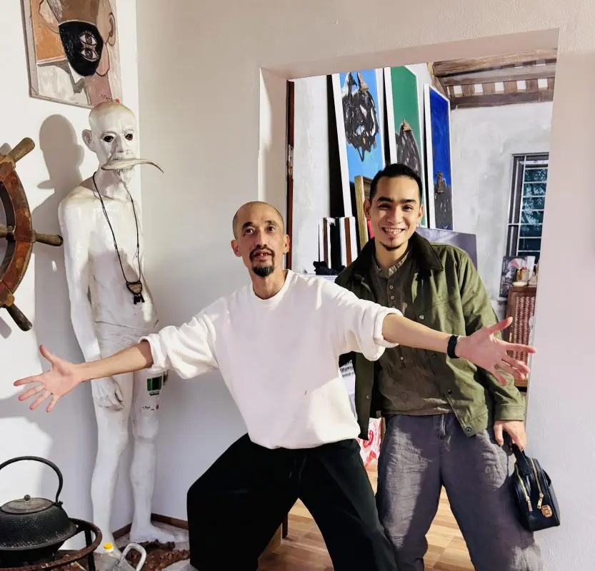 Họa sĩ Lân Vũ gặp gỡ và giao lưu cùng họa sĩ Lê Nguyên Mạnh tại xưởng vẽ