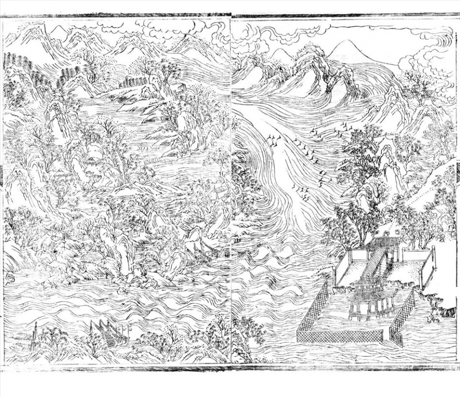 Trạch Nguyên Tiếu Lộc tả cảnh đầu nguồn sông Hương - nơi thú rừng và chim chóc tụ tập sinh sôi vô cùng phong phú