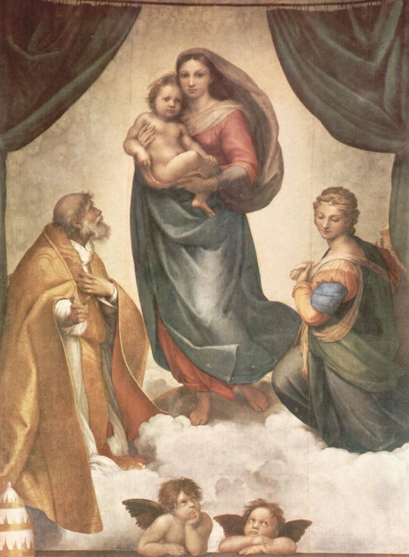 Tranh sơn dầu phục hưng Tác phẩm 'Madonna Sistine' của Raphael
