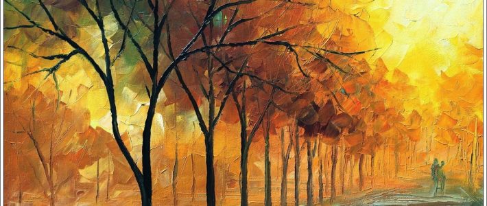Tranh phong cảnh màu nước chiều hoàng hôn lãng mạn