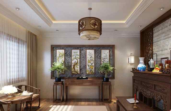 Tranh sơn mài bốn mùa treo phòng thờ mang vẻ đẹp trang nhã