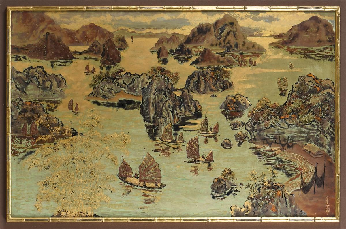 Tranh sơn mài Vịnh Hạ Long có tính ứng dụng cao, phù hợp nhiều không gian trang trí Cre: Internet
