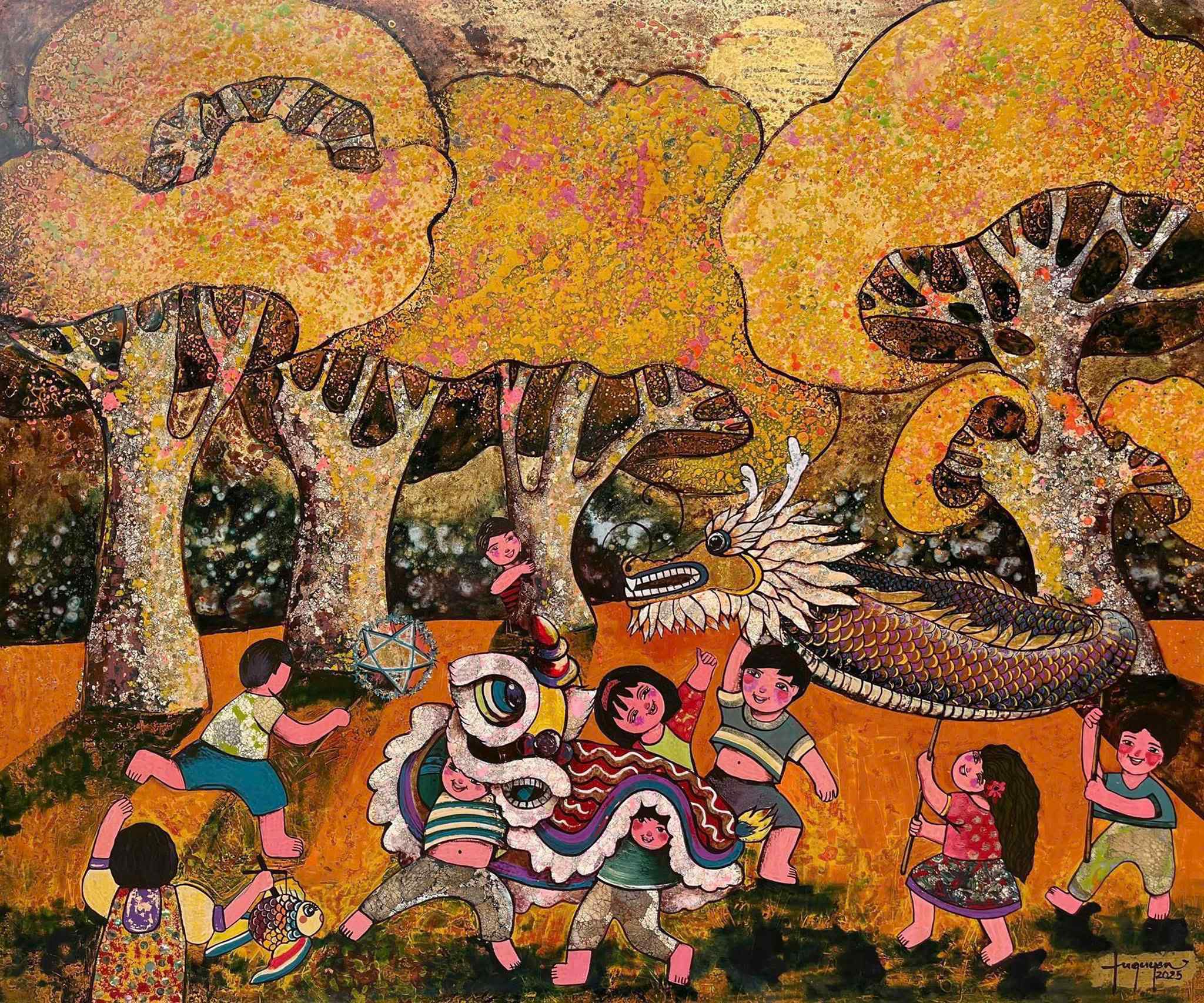 Ký ức tuổi thơ - 100x120 - SM 2025 - HS Quyên Nguyễn MAPS