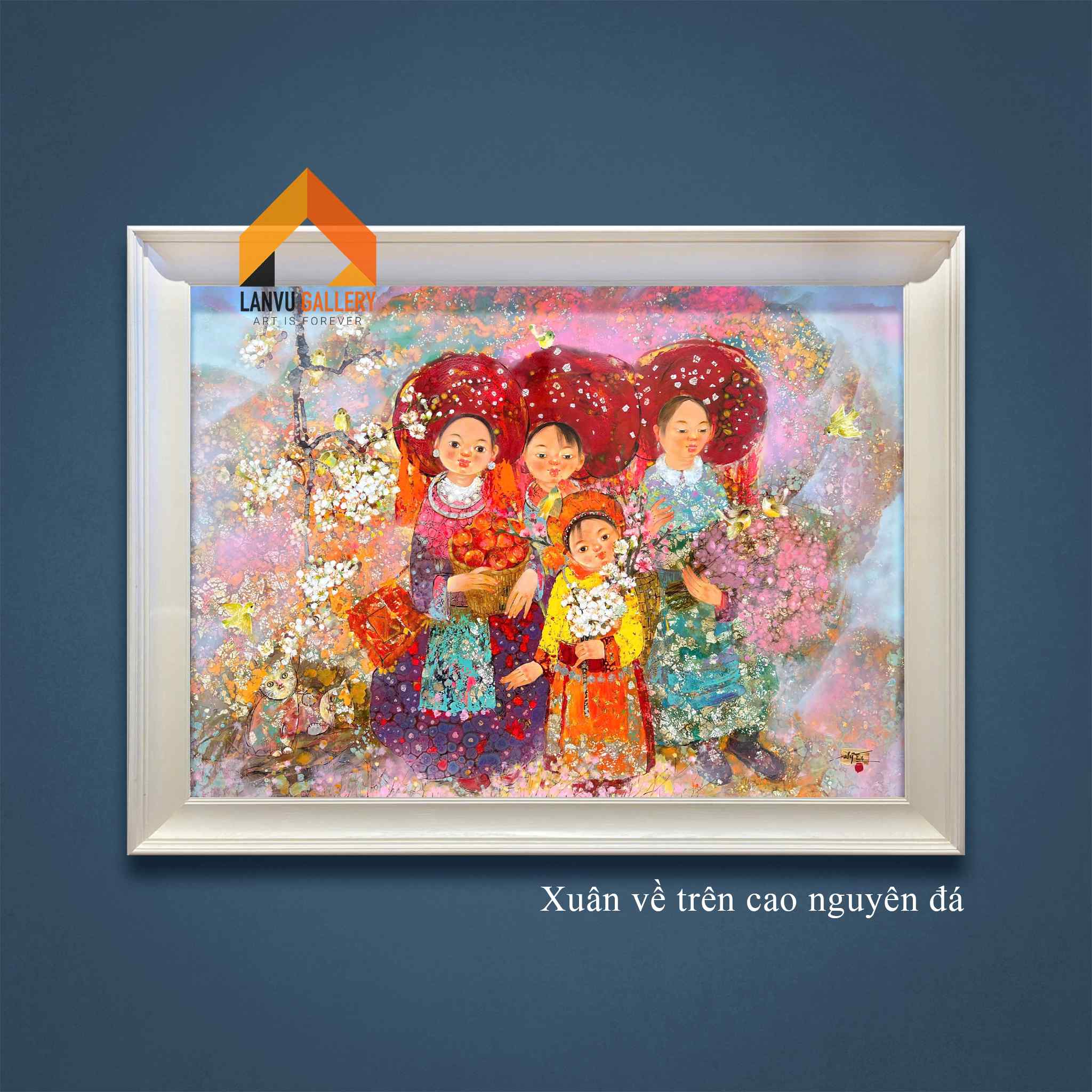Xuân về trên cao nguyên đá - 100x140 - SM 2025 - giá 35tr - HS Nguyễn Văn Sỹ LOGO