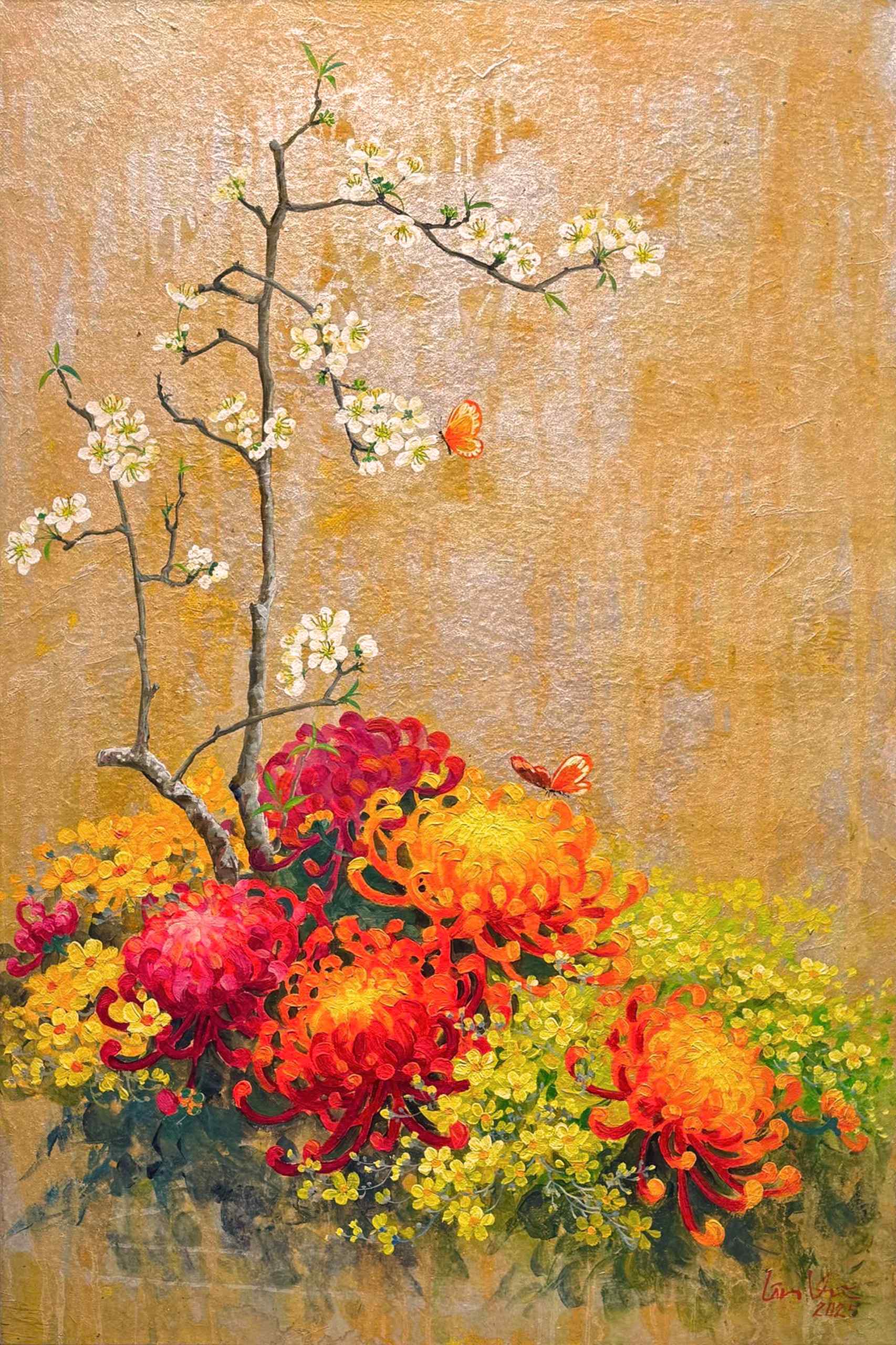 Đôi bạn ngày xuân No.02 - 80x120 - HS Lân Vũ MAPS