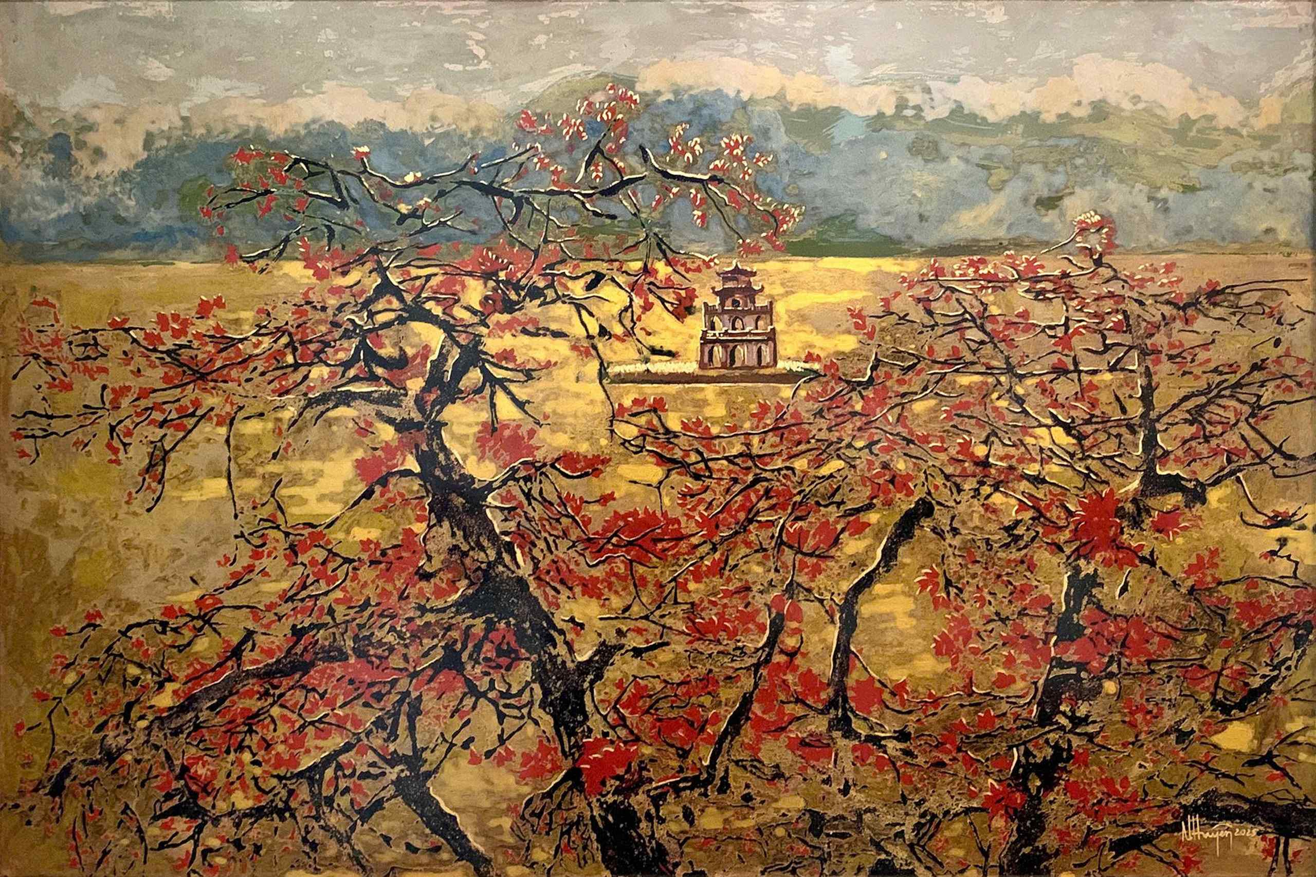 Hoa gạo Hồ Gươm - 80x120 - SM 2025 - HS Nguyễn Lương Huyên MAPS