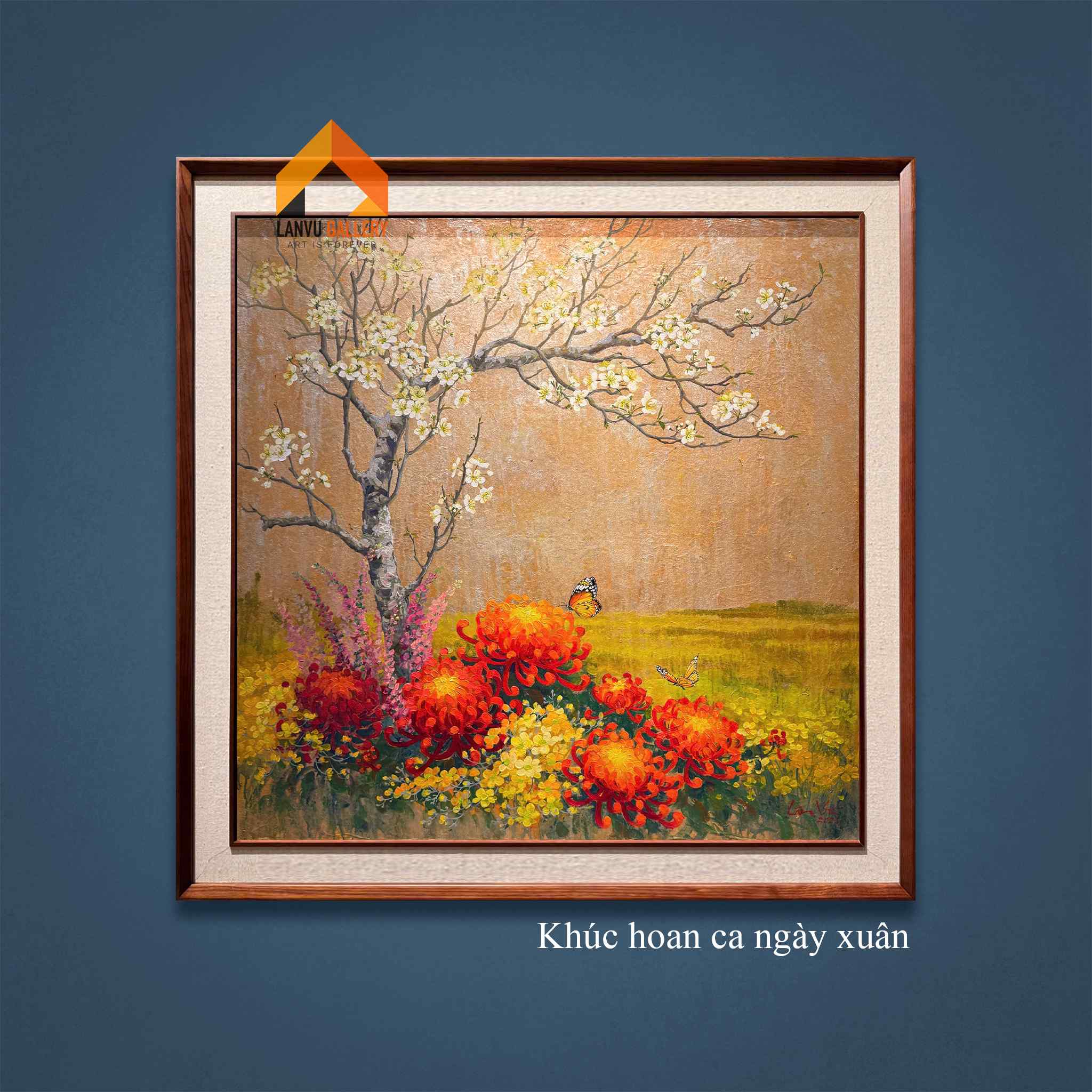 Khúc hoan ca ngày xuân - 120x120 - HS Lân Vũ LOGO (Bản 2.5 vát cạnh bo 8 vải chỉ bằng)