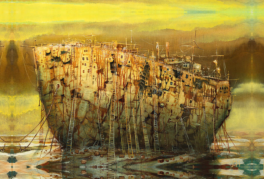 Các chi tiết tỉ mỉ được xem là điểm nhấn khiến tranh sơn dầu siêu thực Cre: Internet
