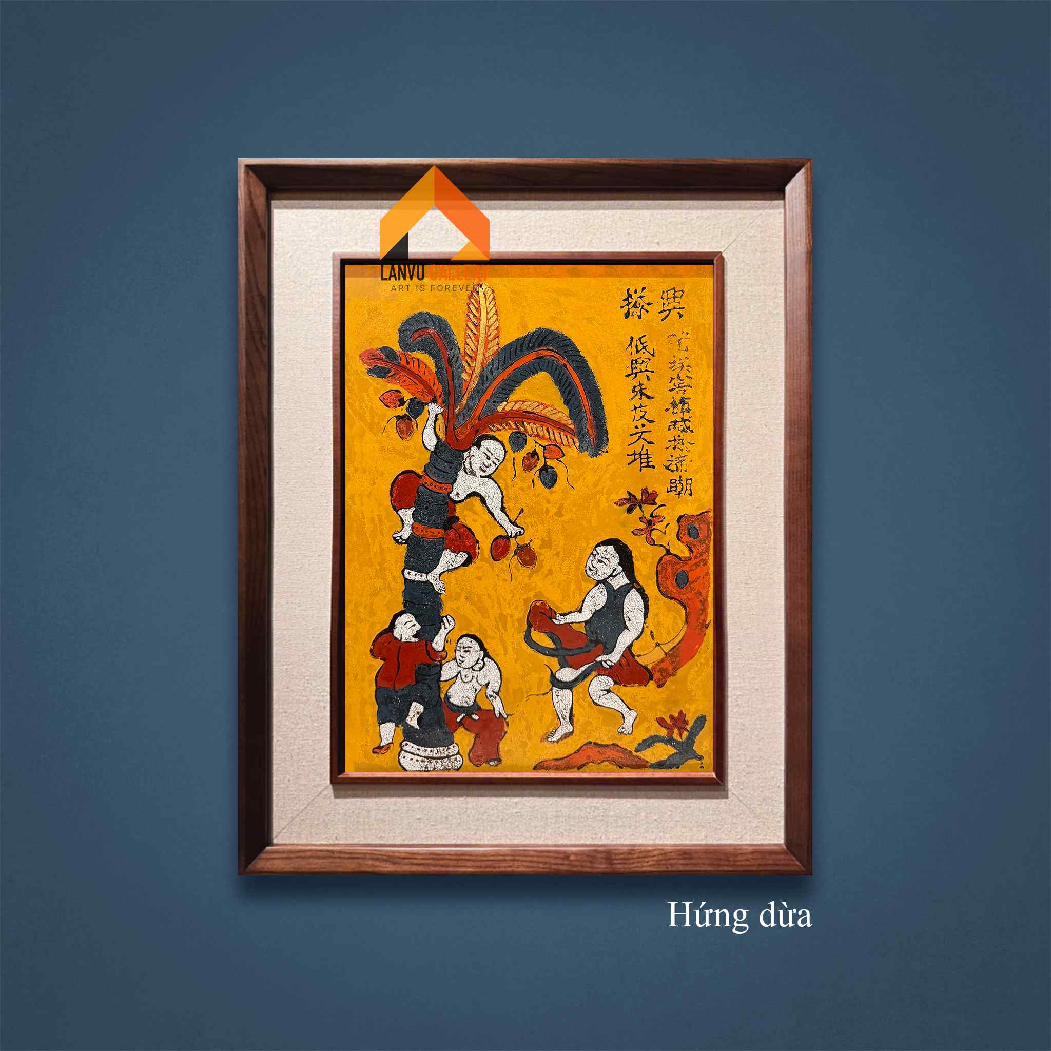 Hứng dừa (2) - 40x55 - HS Huyền Thanh LOGO (Bản 2.5 vát cạnh bo 8 vải chỉ bằng)