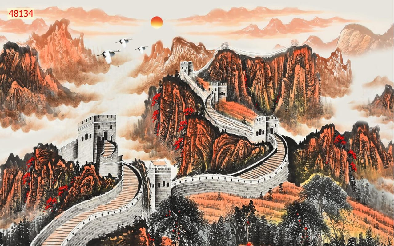 Hình ảnh Vạn Lý Trường Thành vững vàng, kiên cố uốn lượn mềm mại Cre: Internet