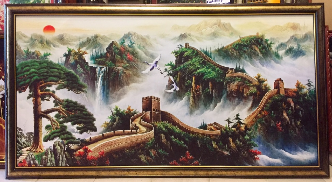 Vẽ tranh sơn dầu Vạn Lý Trường Thành theo yêu cầu tại Lanvu Gallery Cre: Internet