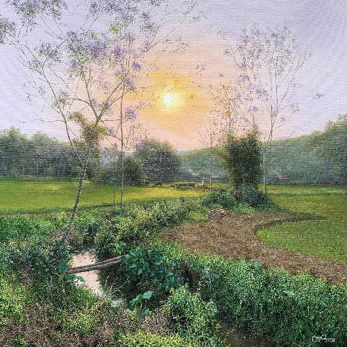 “Mùa ký ức” mang đến hình ảnh làng quê xanh mát với hoa xoan quen thuộc tạo cảm giác thanh bình Cre: Internet