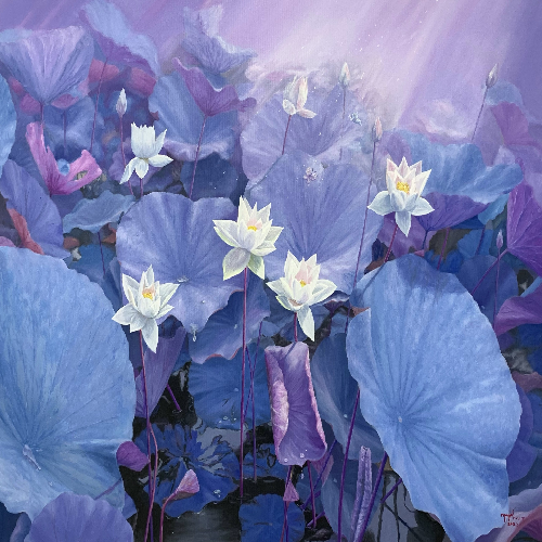 “Sắc sen” khắc họa vẻ đẹp thanh khiết của hoa sen qua gam màu tím lạ mắt Cre: Internet